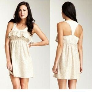 Voom By Joy Han Gold Sequin women dress  Ruffled Sparkling XS event festival Y2K